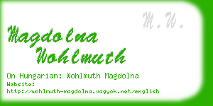magdolna wohlmuth business card